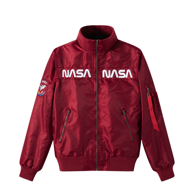Men's  NASA embroidered chest-panel technical flight jacket Mune Fashion