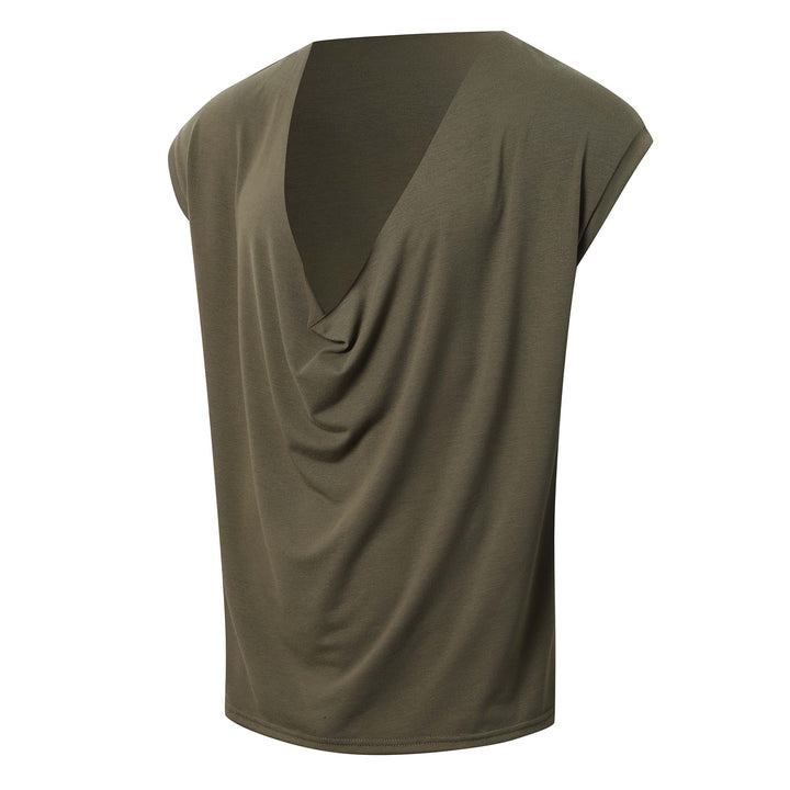 Women draped long top with deep waterfall back and drop shoulder Mune Fashion