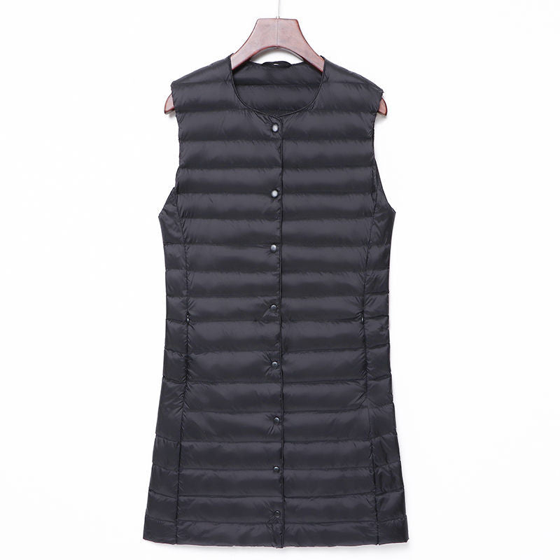 Ladies Long Quilted Thermal Vest with A-Line Silhouette Mune Fashion