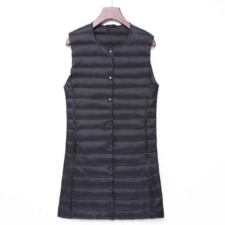 Ladies Long Quilted Thermal Vest with A-Line Silhouette Mune Fashion