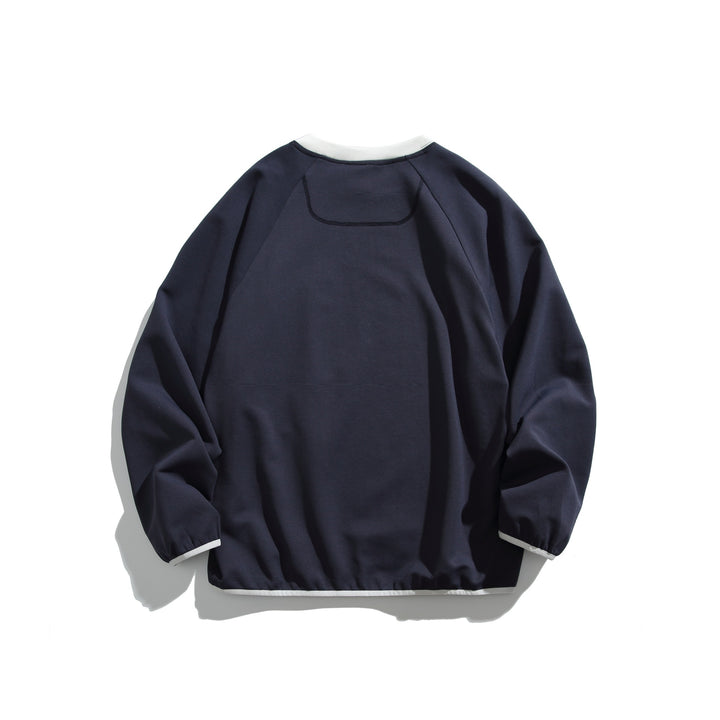 Unisex Boxy Sweatshirt with technical ribbed structure, applied zippered chest pocket and ribbed hem Mune Fashion