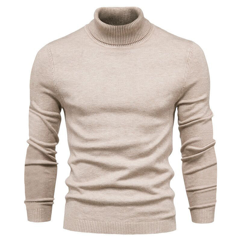 Men's narrow-cut turtleneck sweater made of merino cotton blend with high collar Mune Fashion