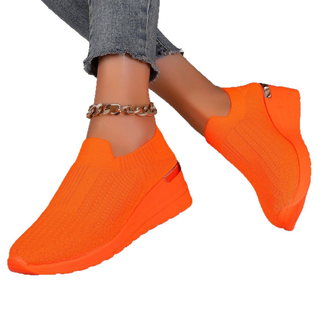 Women's  Sock Sneaker with elastic knitted upper leopard pattern and wedge profile sole Mune Fashion