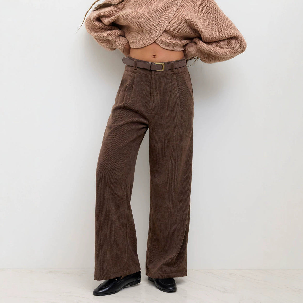 Women's Elegant and Wide Cut Cord Pants Mune Fashion