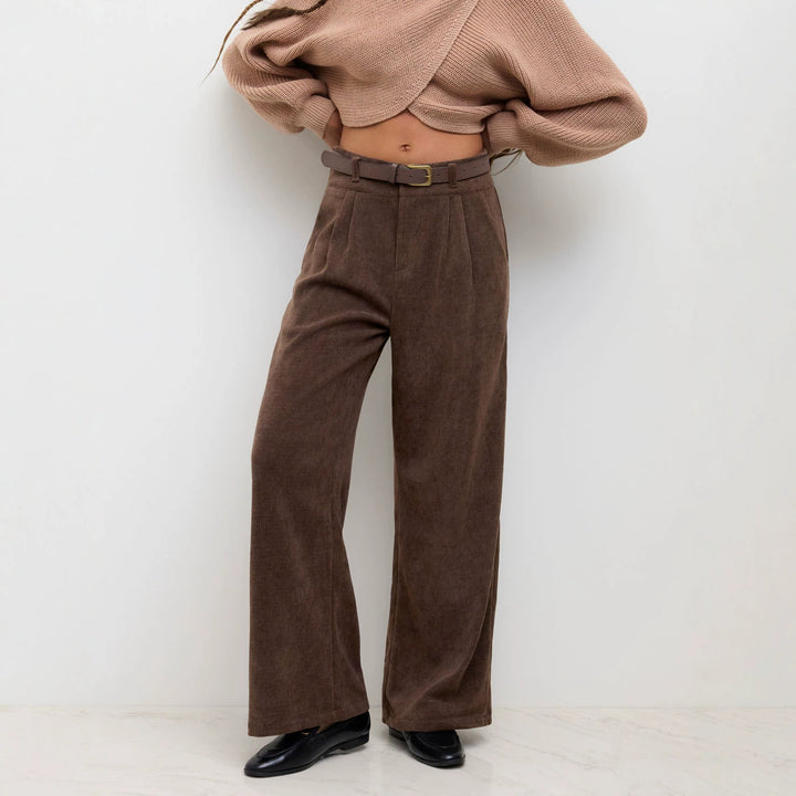 Women's Elegant and Wide Cut Cord Pants Mune Fashion