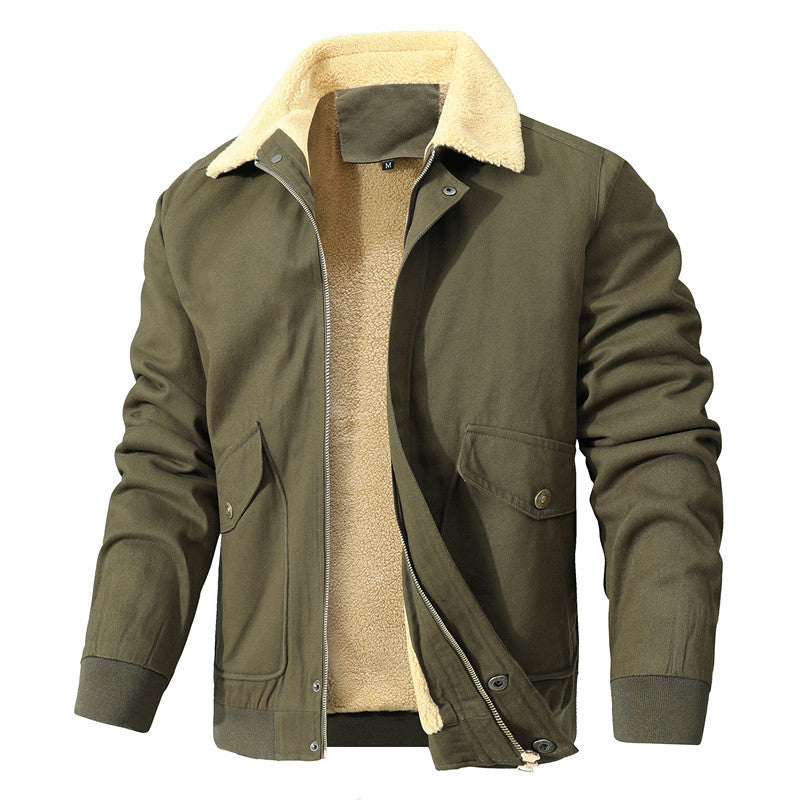 Men's Padded Bomber Jacket in Field Style with Teddy Lining and Flap Pockets Mune Fashion
