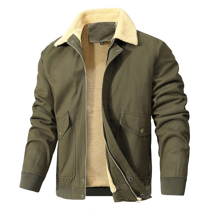 Men's Padded Bomber Jacket in Field Style with Teddy Lining and Flap Pockets Mune Fashion