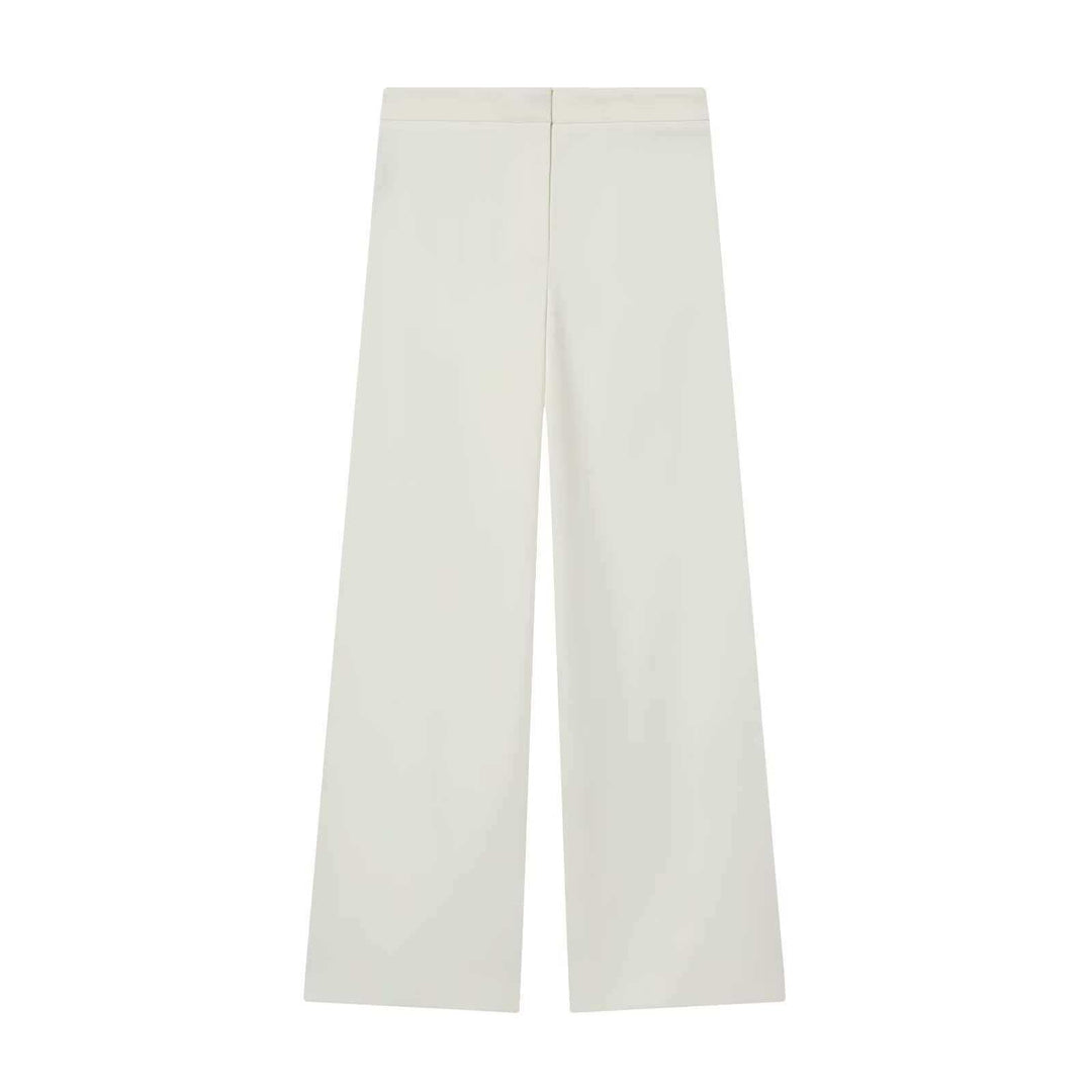 Women's elegant High-Waist wide-leg suit trousers with flat waistband and concealed seam Mune Fashion