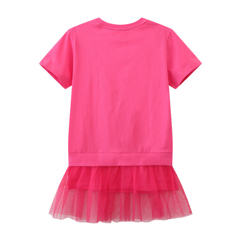 Girls tulle dress with shimmering star appliqués Mune Fashion