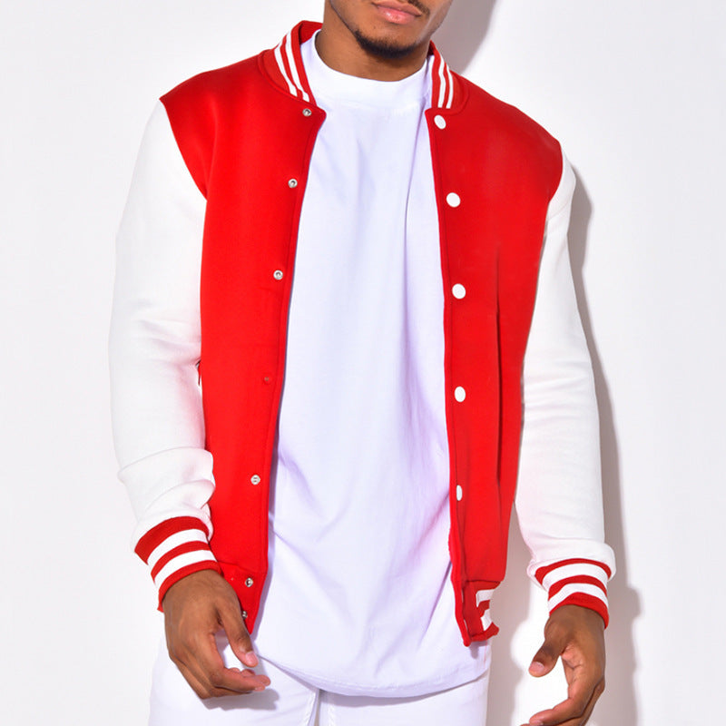 Men's Nano Retro Sports Bomber Jacket with Press Button Placket, Contrast Sleeves and Ribbed Cuffs Mune Fashion