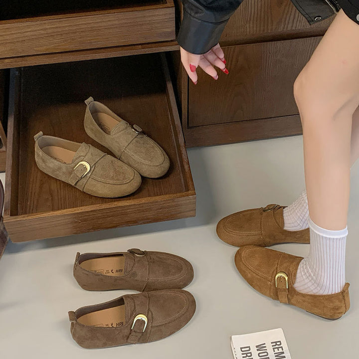 Ladies Elegant Moccasins with Decorative Strap Mune Fashion