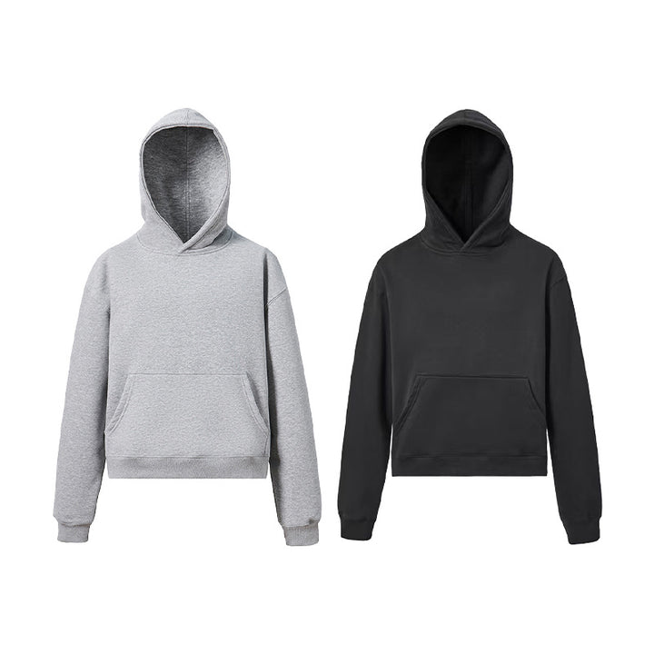 Unisex hoodie made of soft cotton fleece with kangaroo pocket and shortened silhouette Mune Fashion