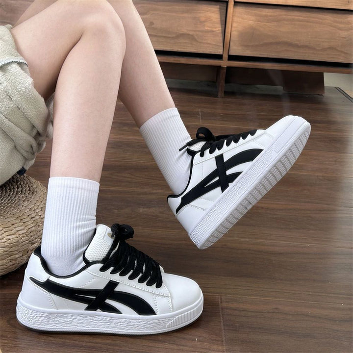 Women's Fashion Sneakers with High Rubber Sole and Breathable Upper Material Mune Fashion