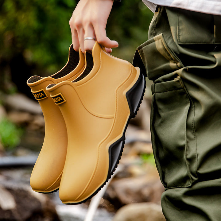 Women's waterproof short boots with foldable collar Mune Fashion