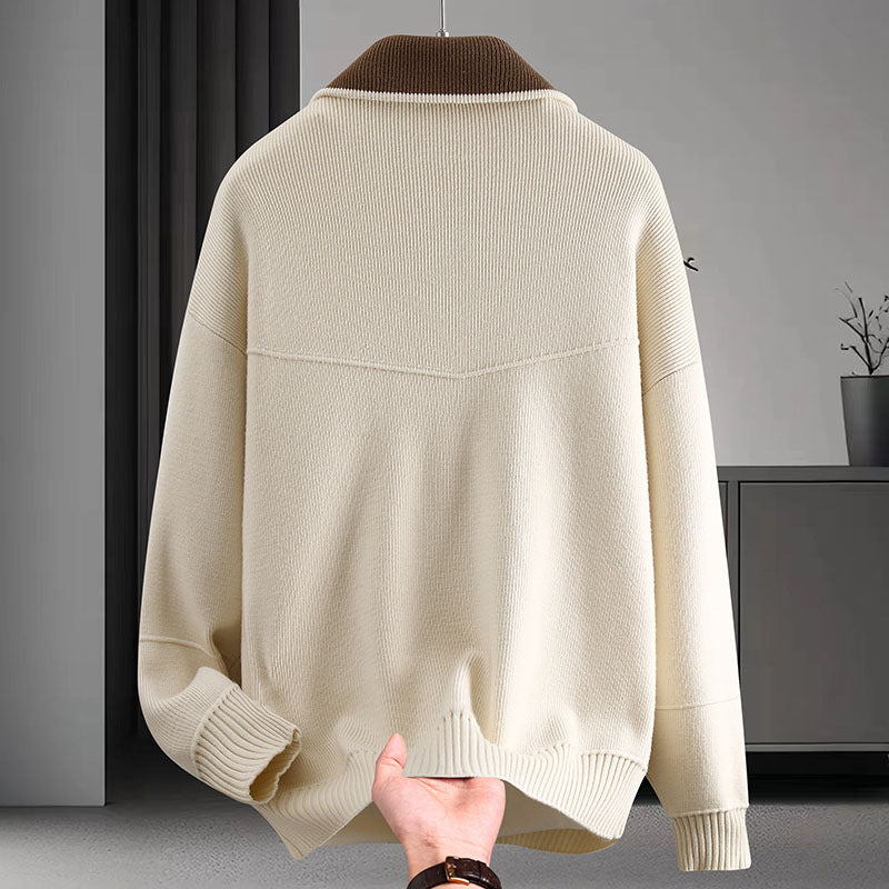 Men's Stylish Sweat Jacket with High Collar Mune Fashion