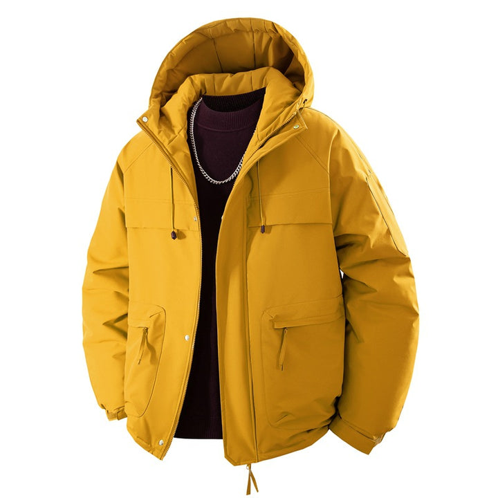 Men's padded hooded parka with high stand-up collar solution, adjustable drawstring and multifunctional outer pockets Mune Fashion