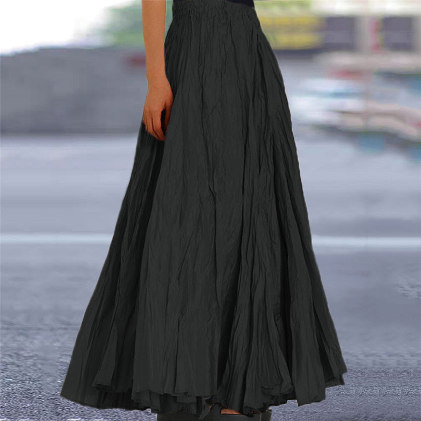 Ladies nan further maxi skirt with wrinkled look and elastic waistband Mune Fashion