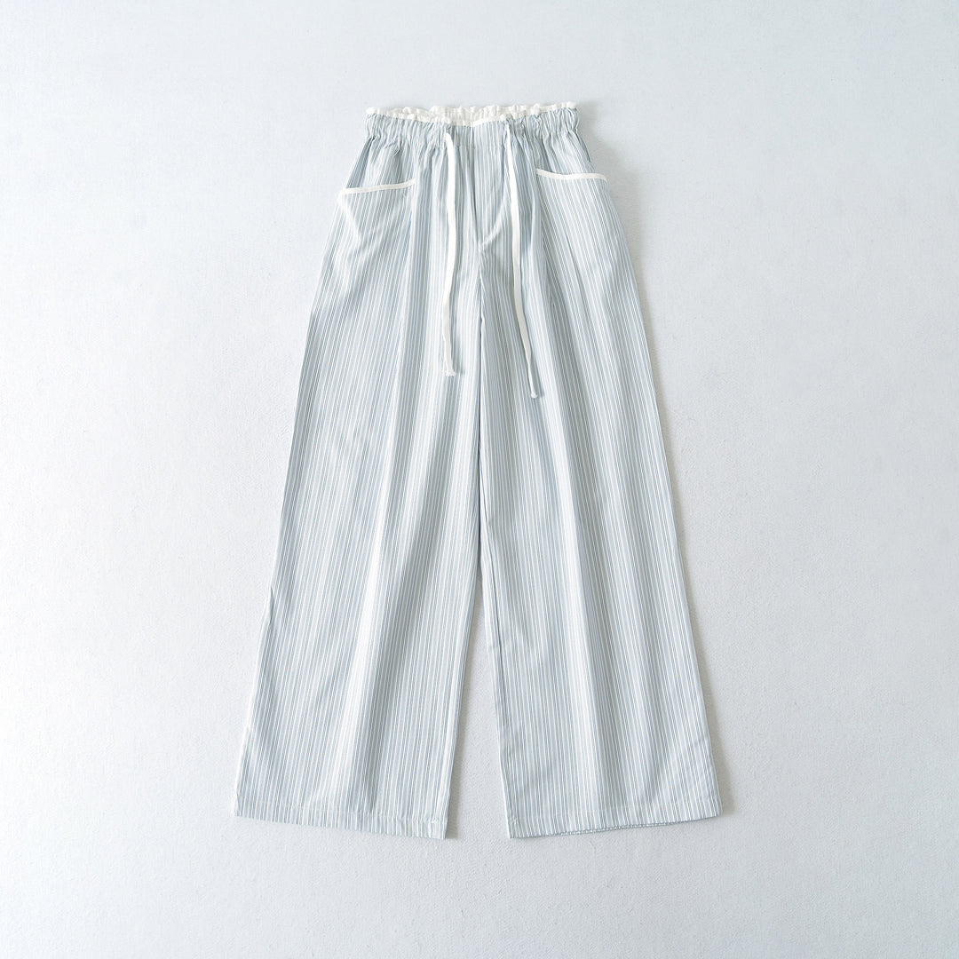 Women's Wide Culotte Pants with Drawstring Waist and Patch Pockets