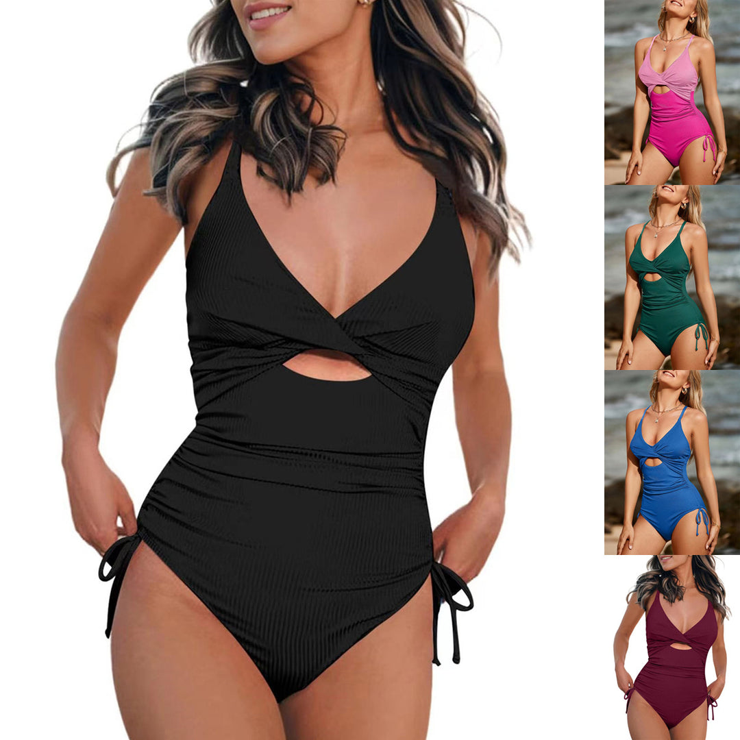 Women's One-Piece Swimsuit with Exciting Cut-Out and Adjustable Straps Mune Fashion