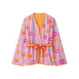 Women's Quilted Floral Kimono with Tie Belt Mune Fashion