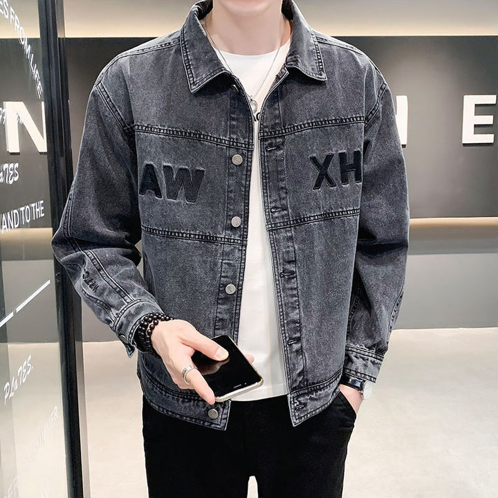 Men's Fashion Denim Jacket with Embroidered Design Mune Fashion