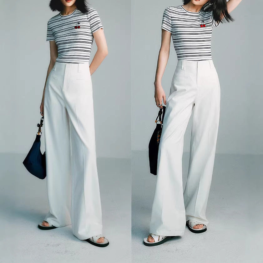 Ladies Elegant and Wide High Waist Pants Mune Fashion