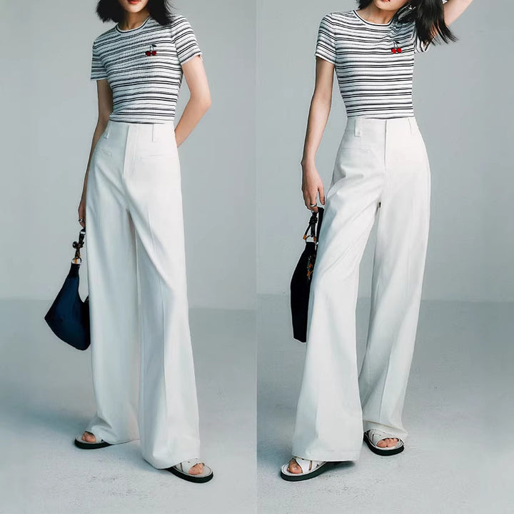 Ladies Elegant and Wide High Waist Pants Mune Fashion