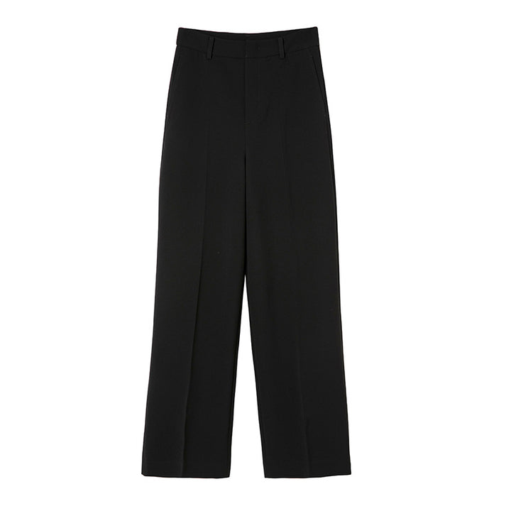 Ladies tailored palazzo pants with a crease and concealed hook closure Mune Fashion