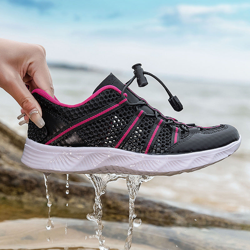 Women’s breathable mesh sneakers with drawstring closure, ultra-light EVA flex sole and padded heel collar Mune Fashion