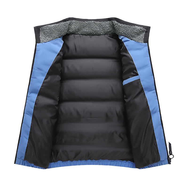 Men's Padded quilted jacket with Sherpa inner collar, windproof membrane and zip pockets Mune Fashion