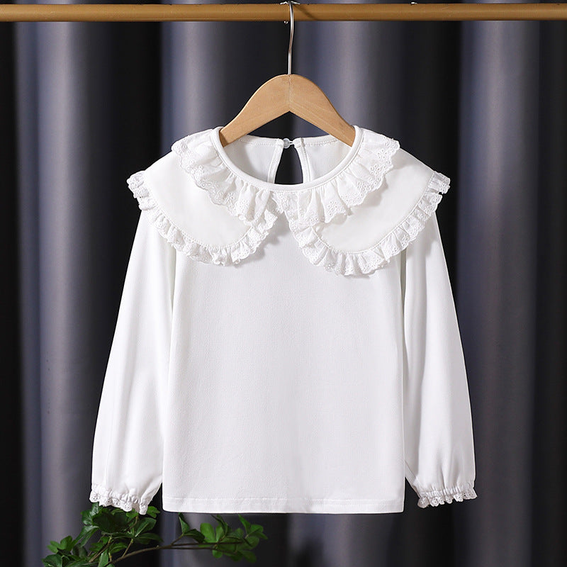 Girl's blouse with romantic ruffle hem Mune Fashion