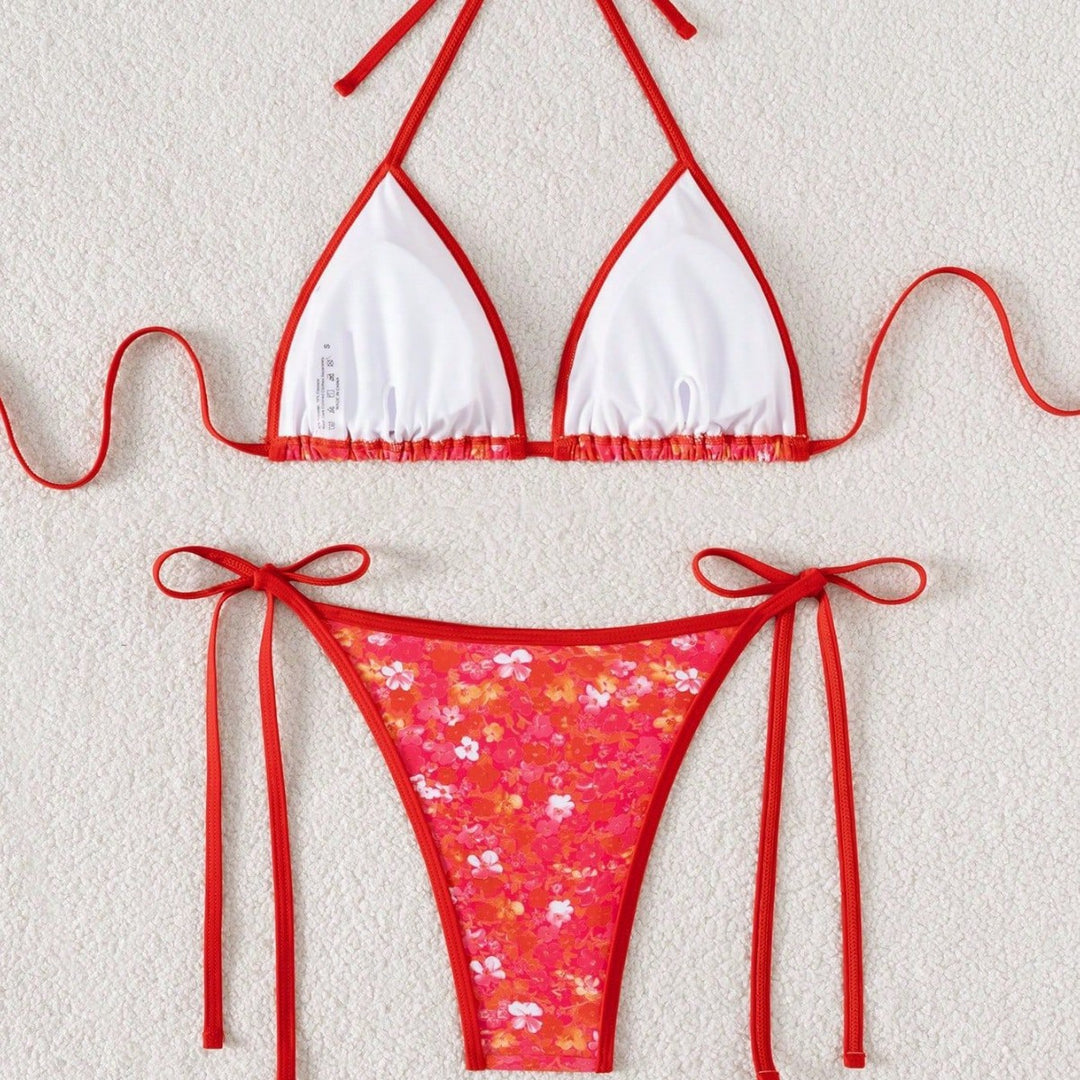 Ladies playful triangle bikini with side tie strings Mune Fashion