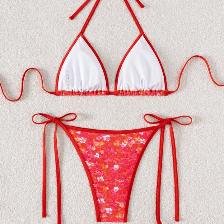 Ladies playful triangle bikini with side tie strings Mune Fashion