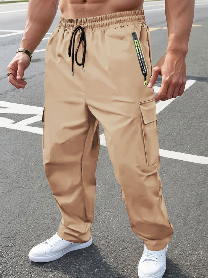 Men's Practical Cargo Pants with Adjustable Elastic Waistband Mune Fashion