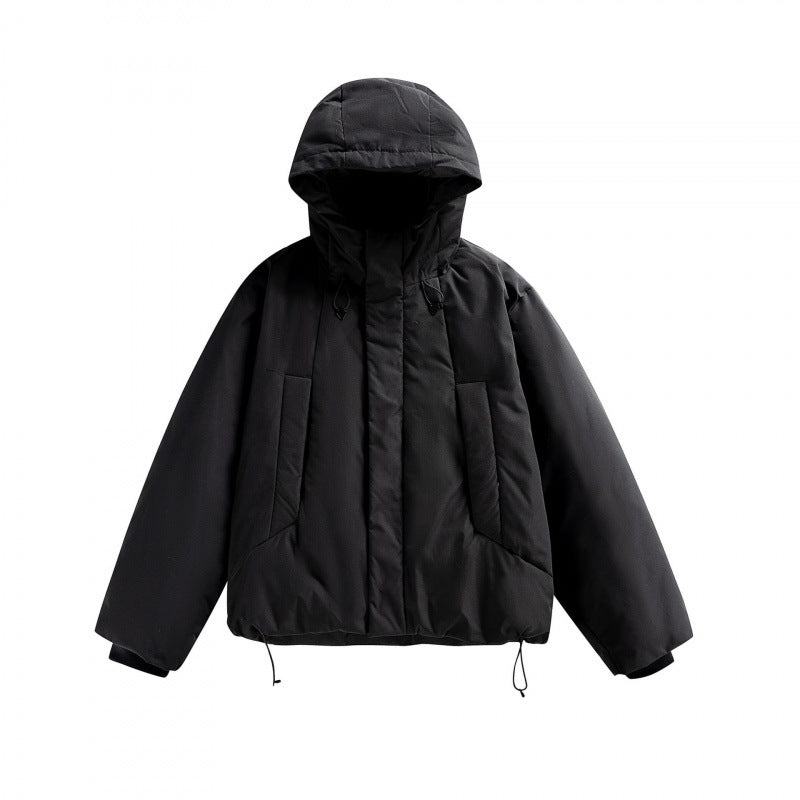 Unisex Short Padded Hooded Transition Jacket in Boxy Cut with High Stand Collar Mune Fashion