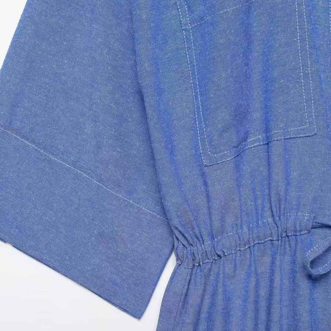 Women's tunic shirt blouse with drawstring and three-quarter kimono sleeves Mune Fashion