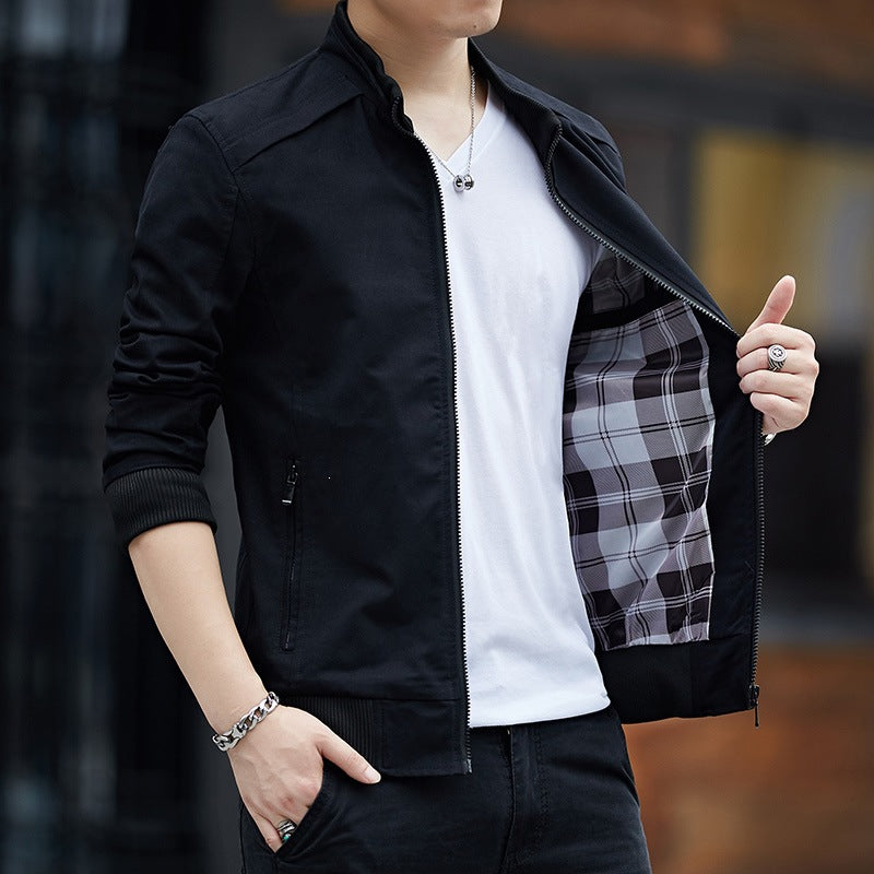 Men's Fashion Casual Jacket with Stand-Up Collar Mune Fashion