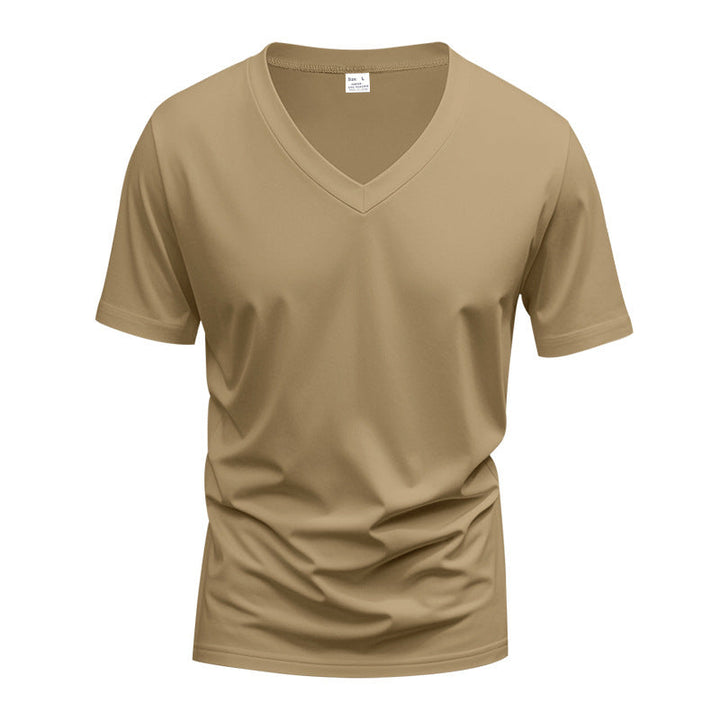 Men's V-neck T-shirt made of breathable cotton blend with modern cut Mune Fashion