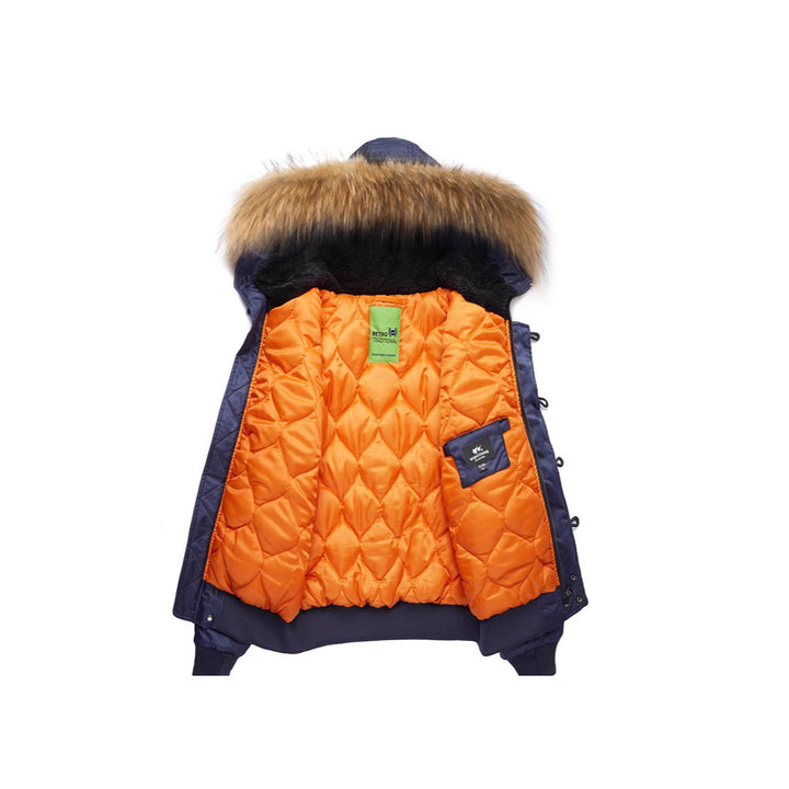Men's insulated bomber jacket with removable faux fur hood and thermal lining Mune Fashion