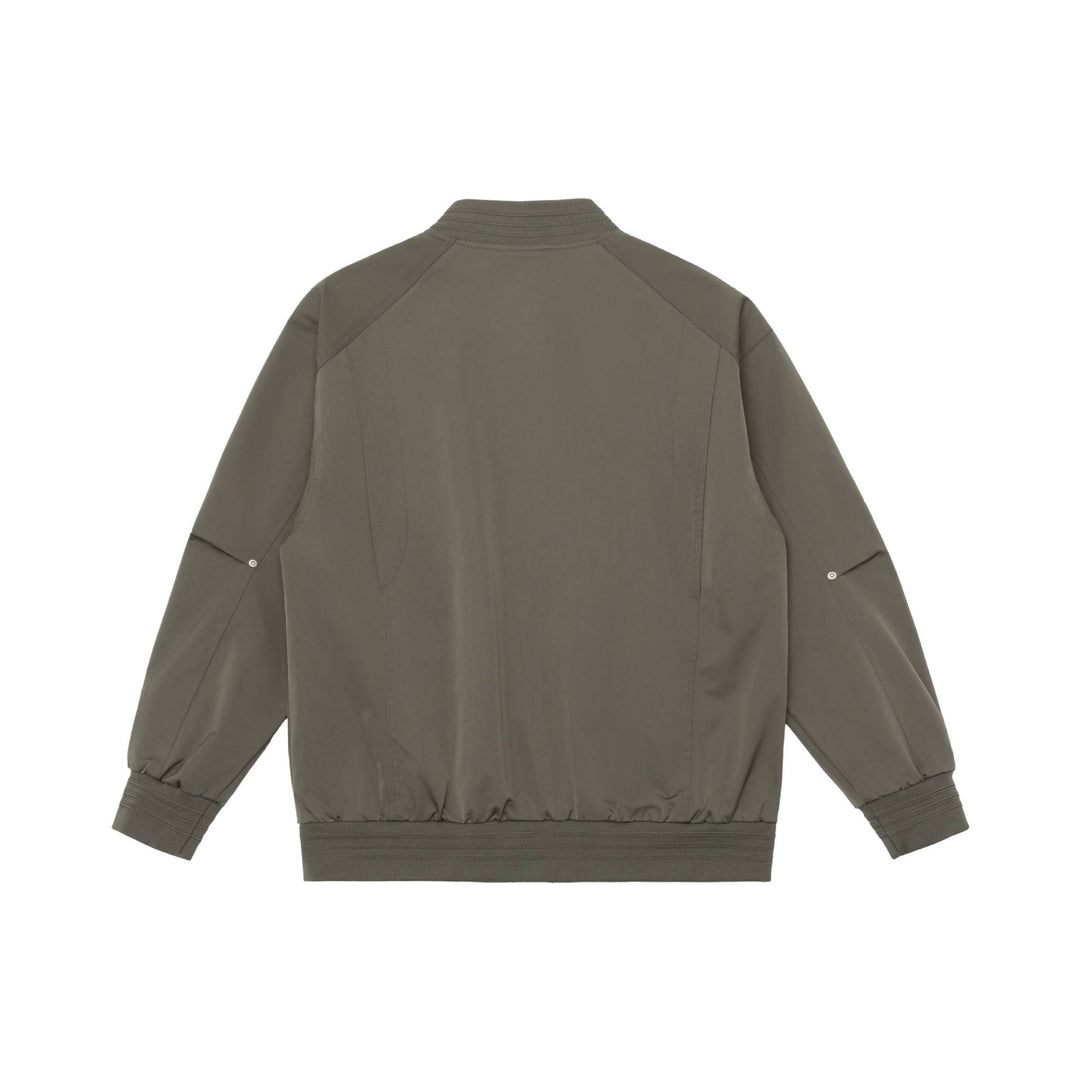 Men's Boxy Bomber Jacket with Stand-Up Collar, Concealed Zippers and Flap Pockets Mune Fashion