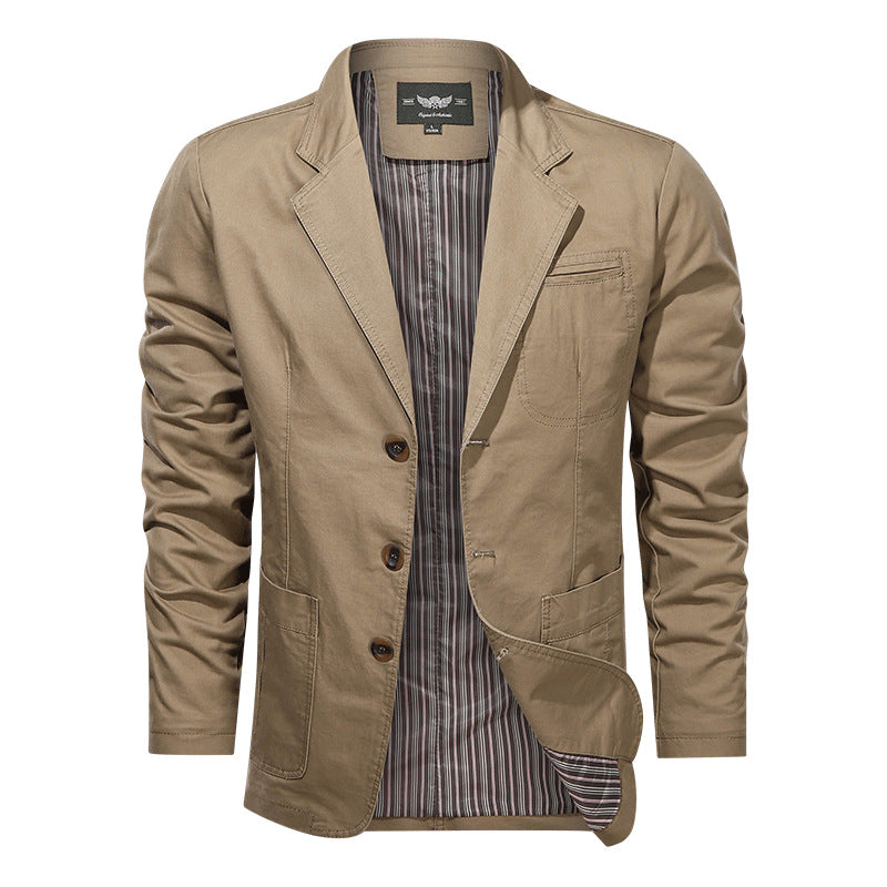 Men's lightweight cotton blazer jacket with striped lining Mune Fashion