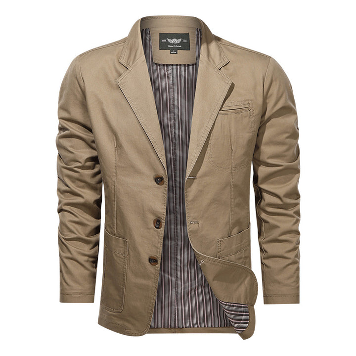 Men's lightweight cotton blazer jacket with striped lining Mune Fashion