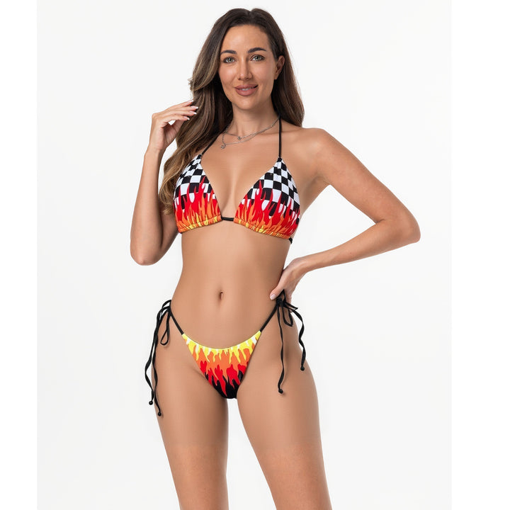 Women's Trendy Two-Piece with Fiery Patterns Mune Fashion