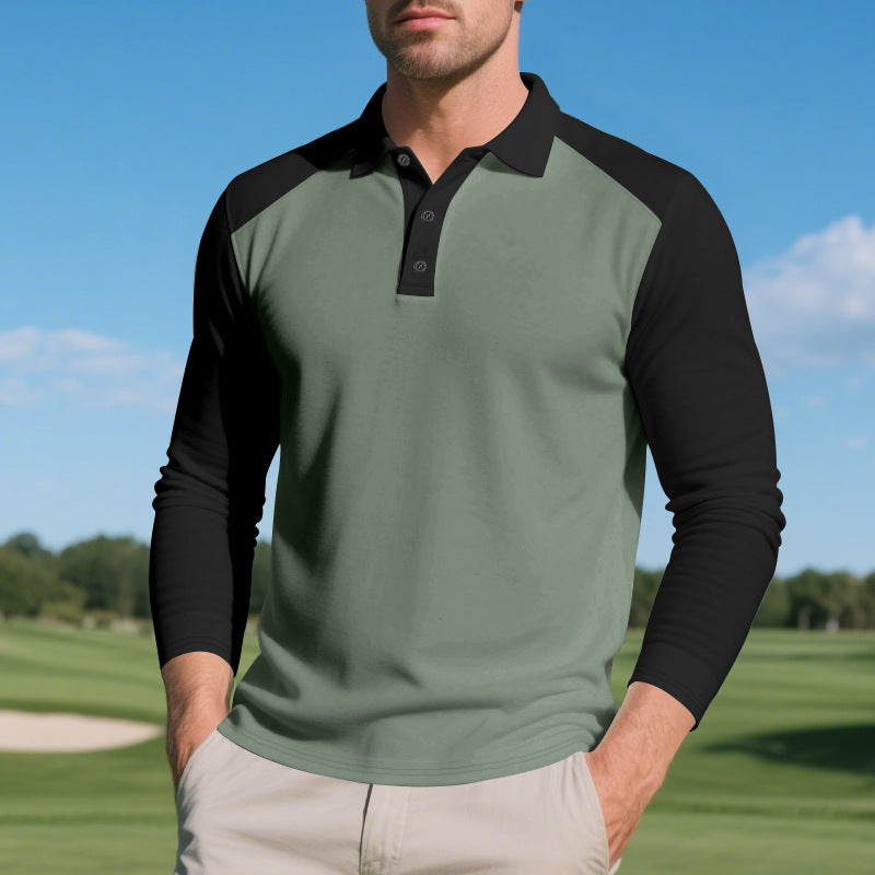 Men's long-sleeved raglan polo made of functional jersey with sporty button placket Mune Fashion