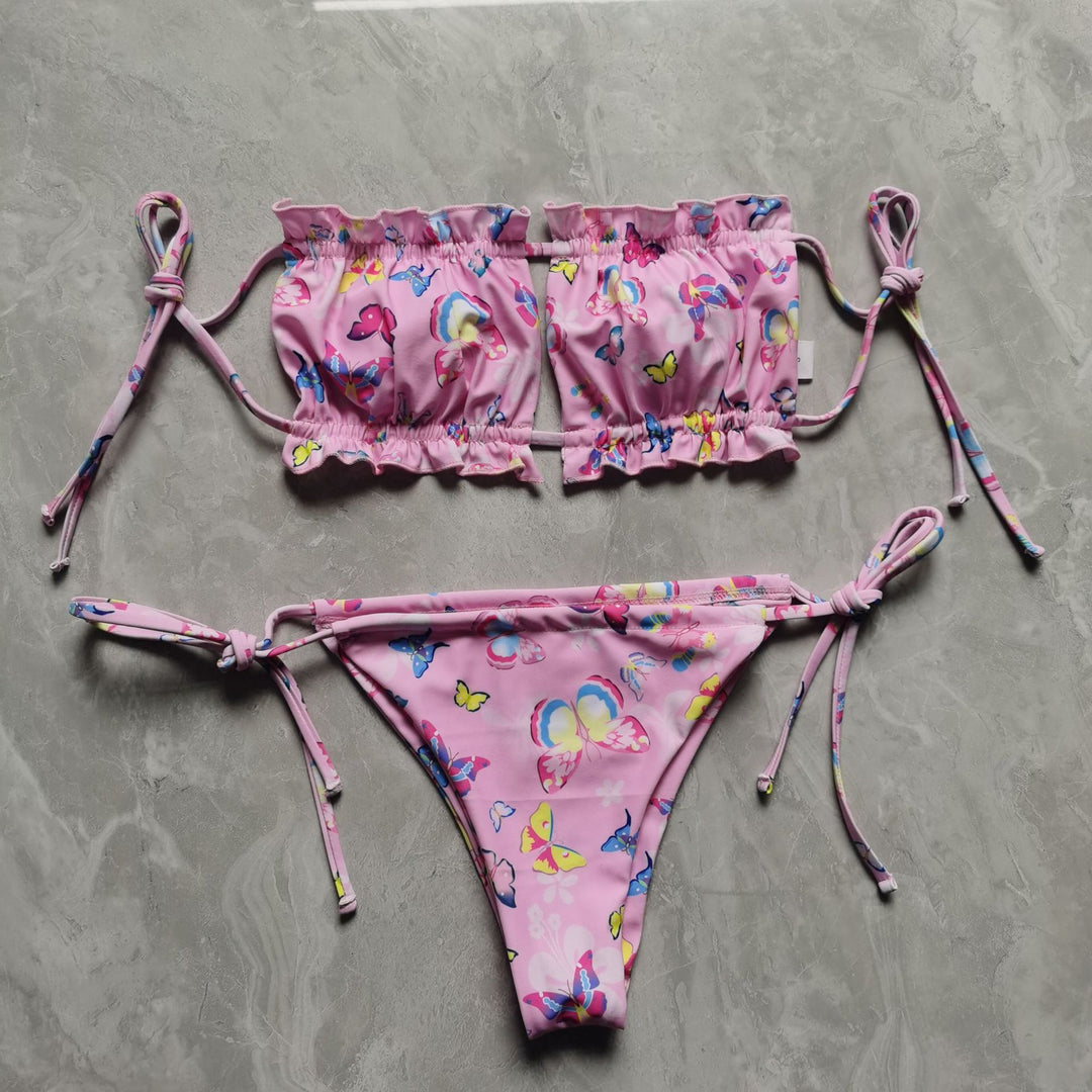 Ladies Bandeau Bikini with voluminous ruffle details Mune Fashion