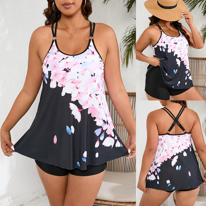 Women's tankini top with floral design and flattering cut Mune Fashion