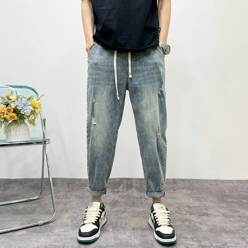 Men's Casual Ripped Denim Pants Mune Fashion