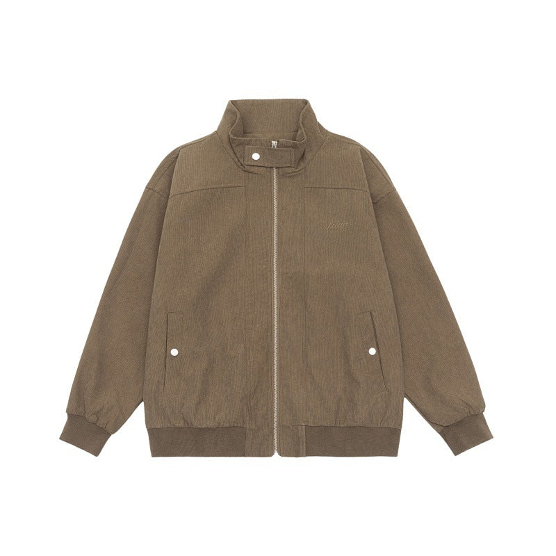 Unisex Teddy-Fleece Bomber Jacket with Stand-Up Collar and Snap Pockets Mune Fashion