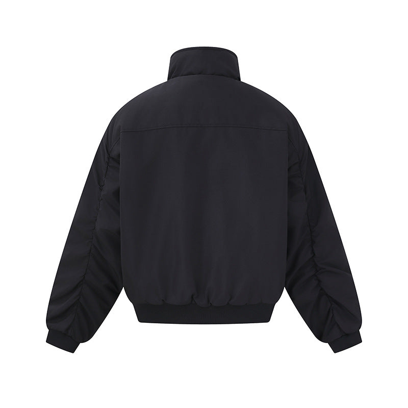 Unisex Boxy-Bomber Jacket with High Stand Collar and Elastic Hem Mune Fashion