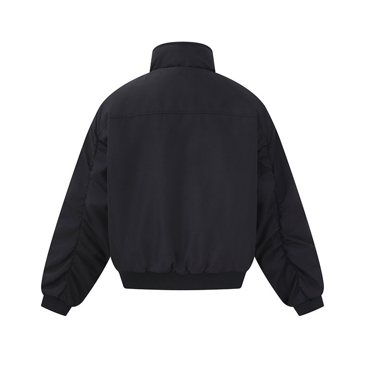 Unisex Boxy-Bomber Jacket with High Stand Collar and Elastic Hem Mune Fashion